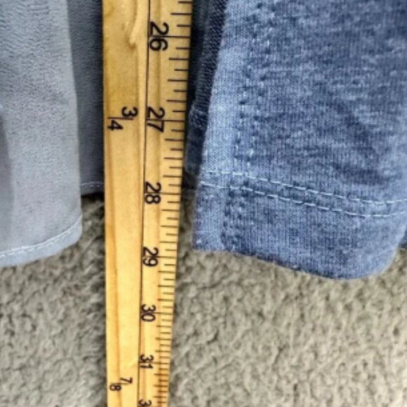 LOGO Lounge Cardigan Womens XS Blue Open Front Drape Pockets Boho Layered Cozy - Picture 5 of 6